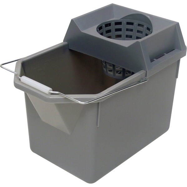Pail & Mop Strainer Combo Pack, 12" H, Steel Gray, Plastic; Tubular Steel